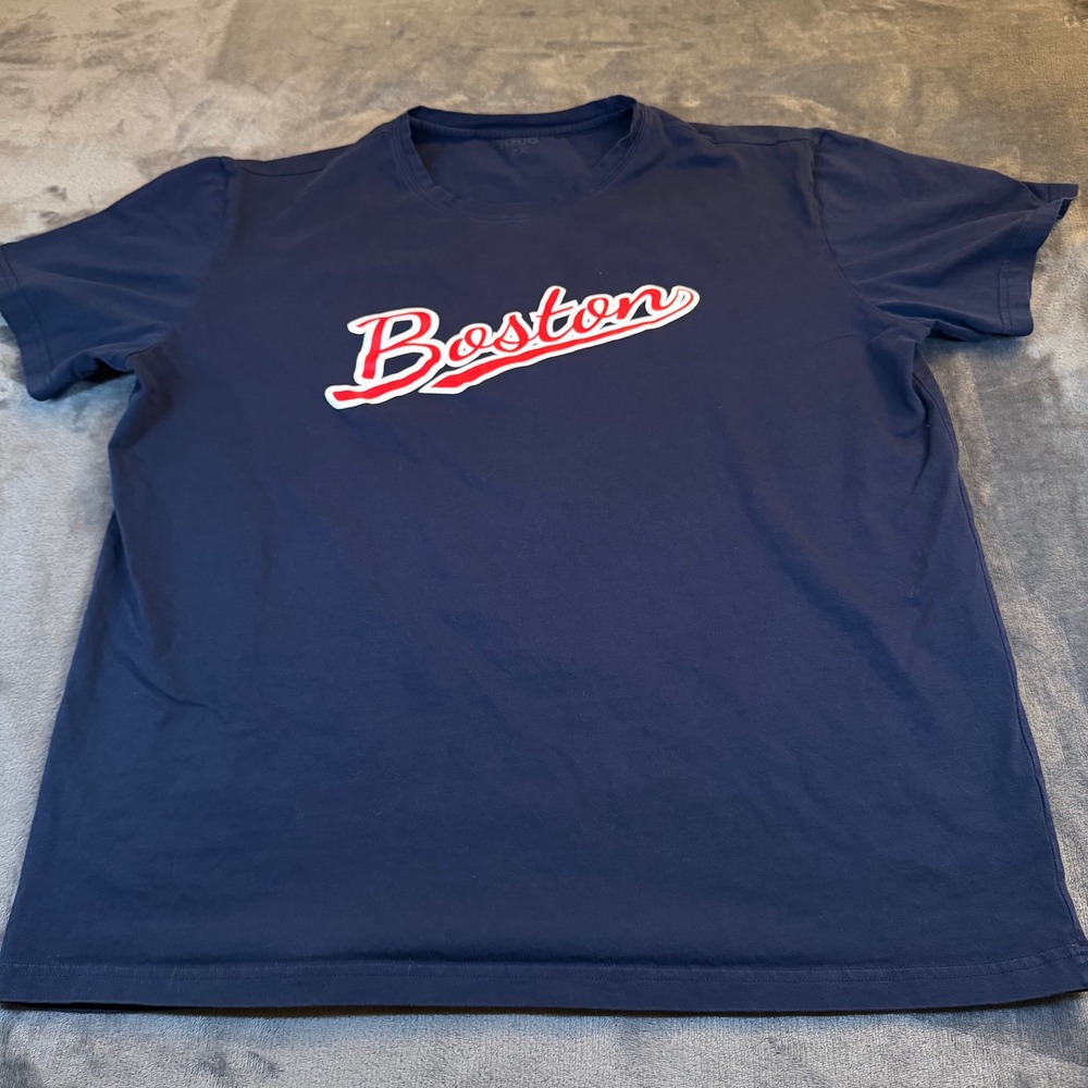 RZUO Boston Graphic T Shirt Navy Blue Mens Size 2X Short Sleeve Casual Tee